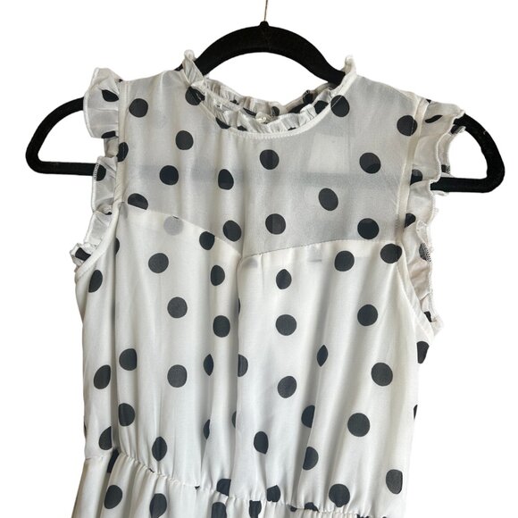 NWT GIBSONLOOK Ivory with Black Dots Dress Beautiful Extra Small XS - Picture 4 of 9